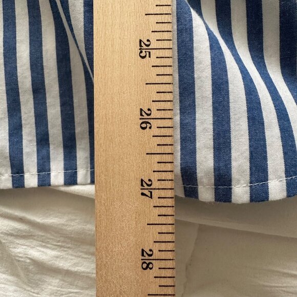 Van Heusen Womens Blue & White Striped Button Up Blouse Tie-Cuff Sleeves XXL - Picture 7 of 7